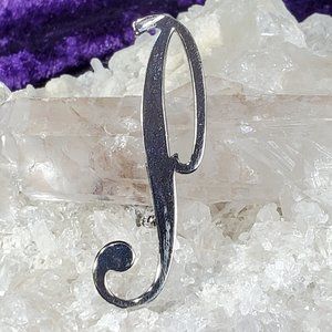 UNIQUE Initial "P" Silver Tone Brooch/Pin